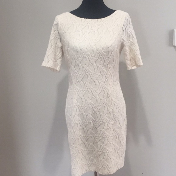 off white embroidered dress